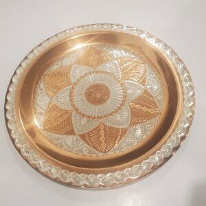 VTG Star of David Copper & Silver Plate ARS Israel Etched Medallion Centre